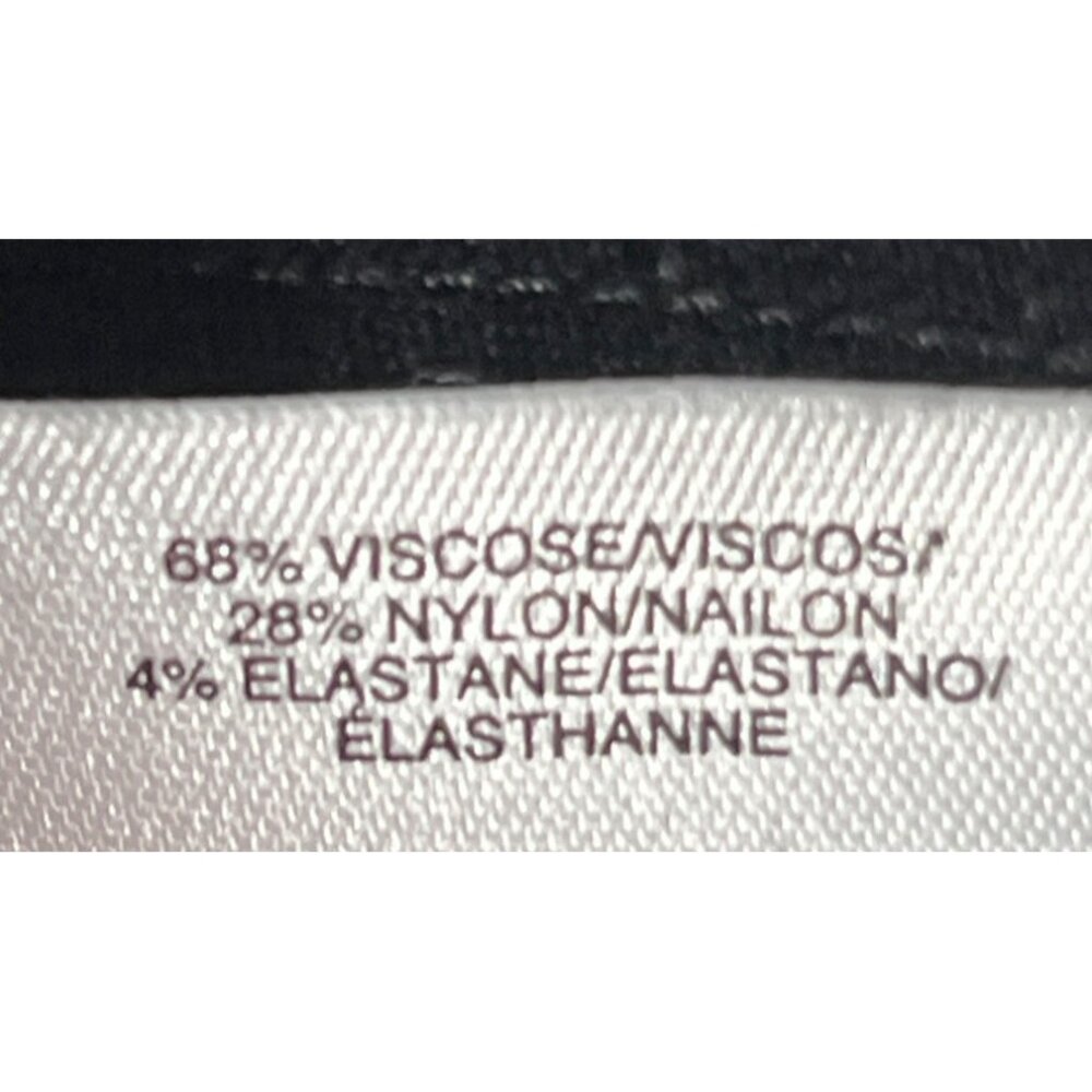 Anne Klein Pants Black Jersey Knit Pull On Faux Leather Trim Women L - Picture 8 of 8
